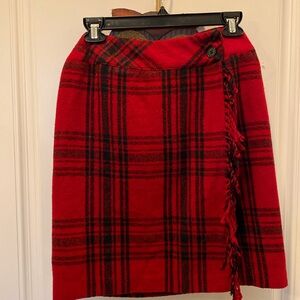 Red Black Wool Tartan Kilt Skirt Harris Wallace